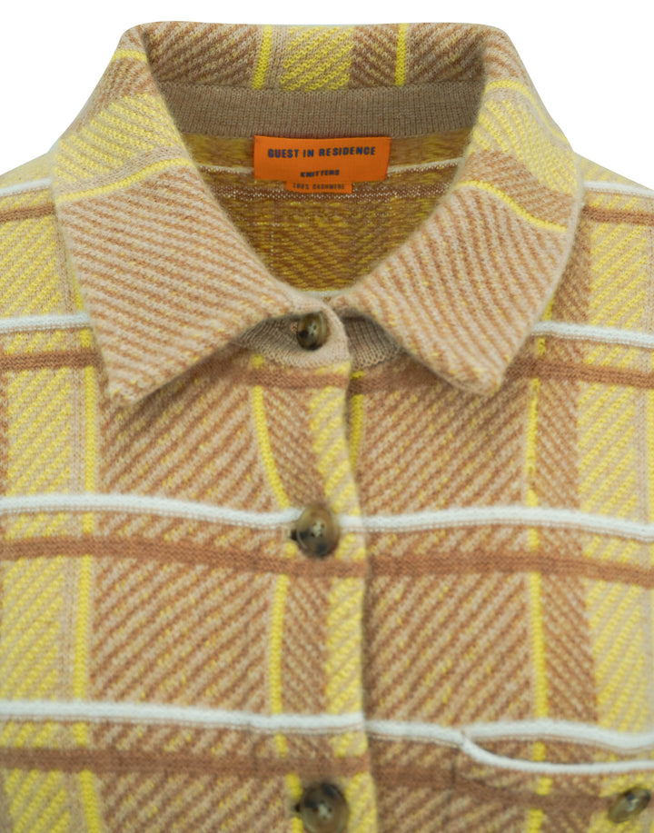 Guest in Residence Cashmere Overcoat in Brown Plaid