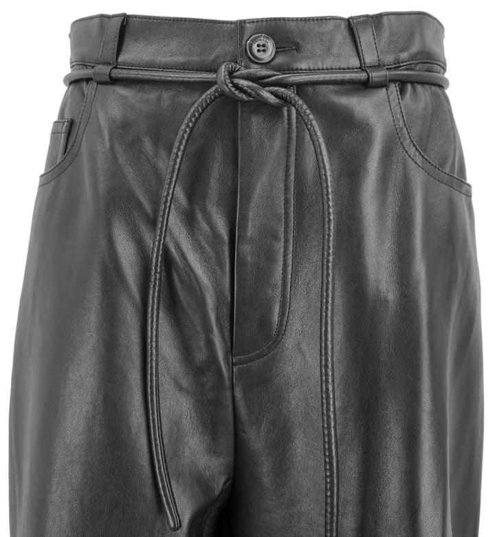 Nanushka Harlee Leather Pant in Black - Discounts on Nanushka at UAL