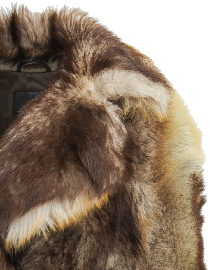 Nili Lotan Cleophee Coat in Shearling Brown