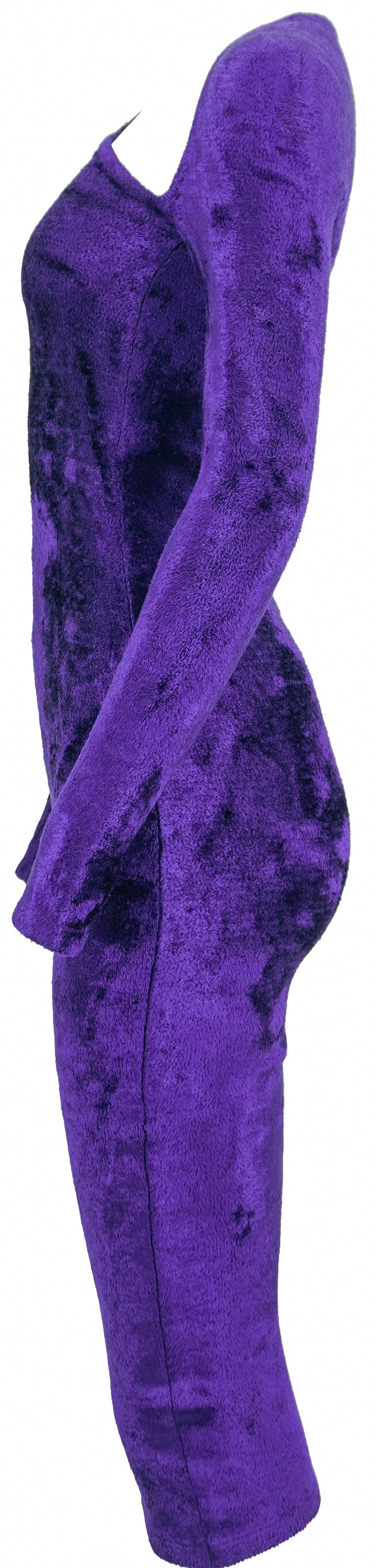 ALAÏA Velvet Wool Dress in Voilet