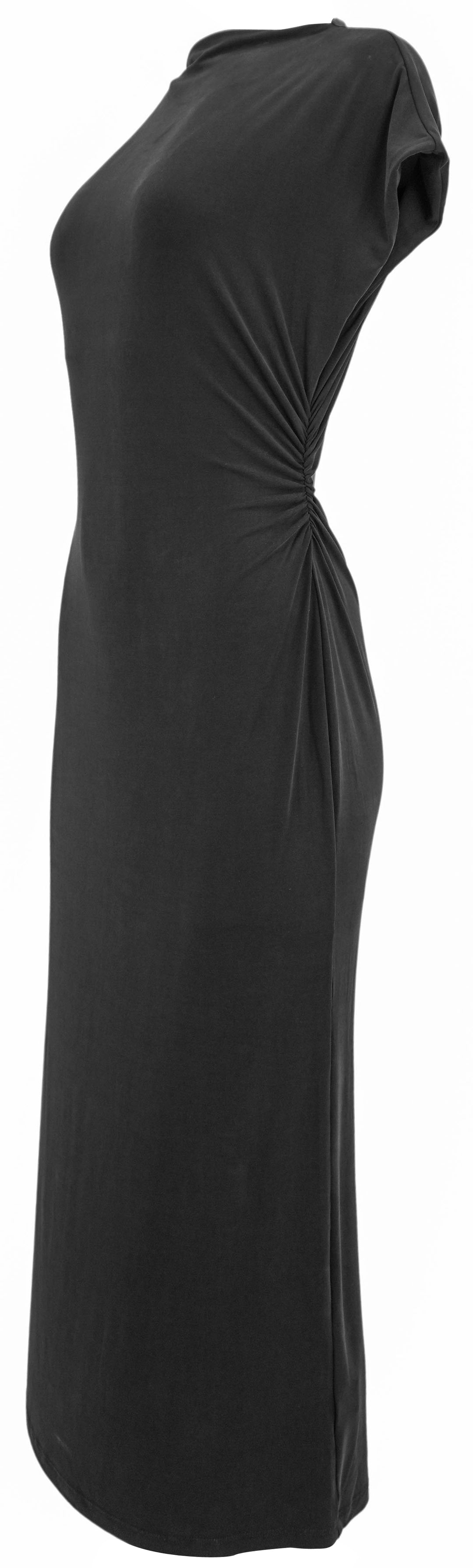 SABLYN Slouchy Mock Neck Midi Dress in Black - Discounts on Sablyn at UAL