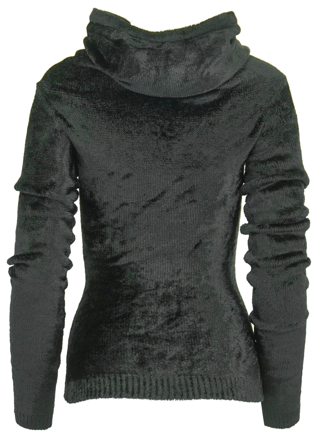 Alaïa Hooded Long Sleeve Top in Black Velvet
