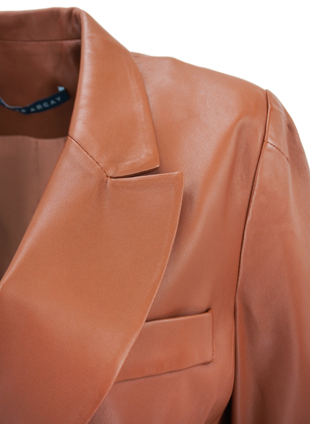 Zeynep Arcay Leather Blazer in Brown