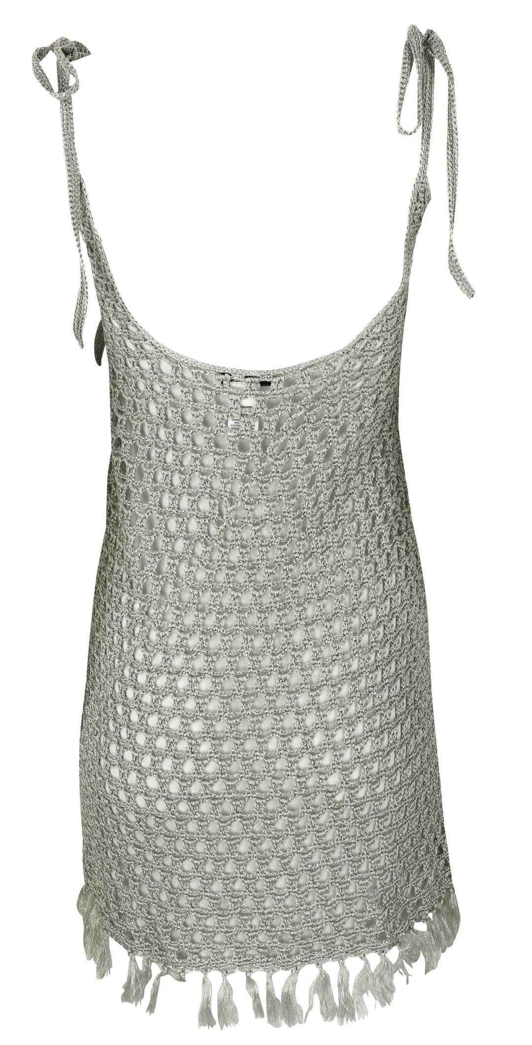 Marysia Crochet Mini Dress in Silver