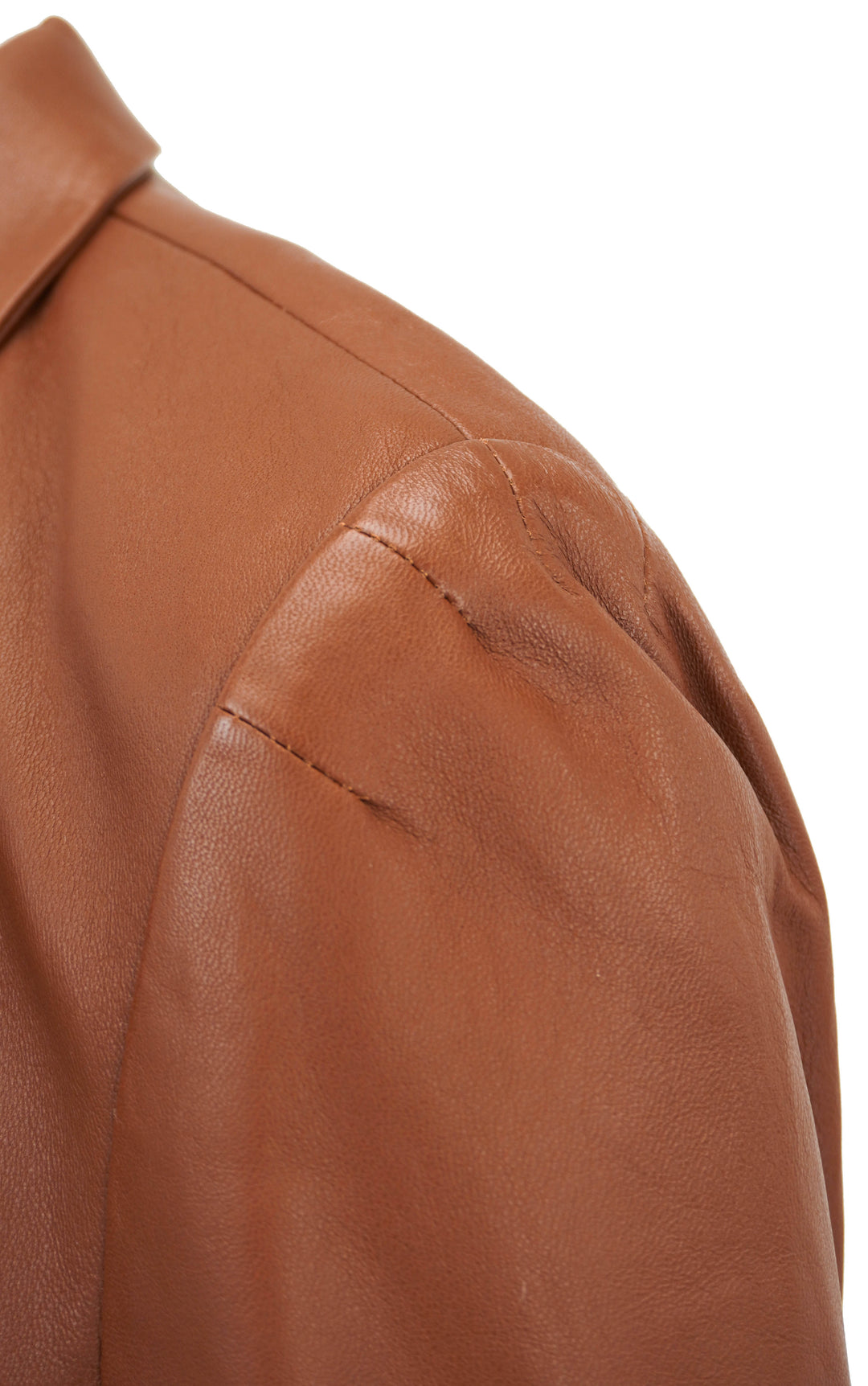 Zeynep Arcay Leather Blazer in Brown