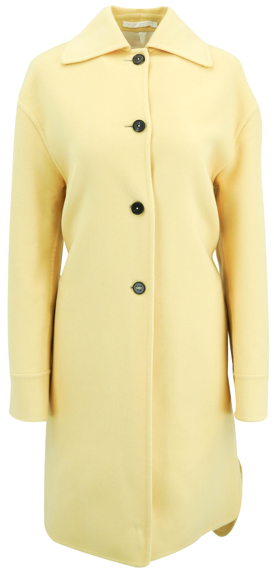 Jil Sander Single Breasted Virgin Wool Coat in Butter Yellow - Discounts on Jil Sander at UAL