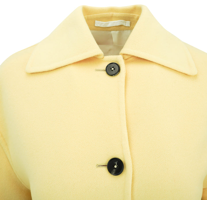 Jil Sander Single Breasted Virgin Wool Coat in Butter Yellow - Discounts on Jil Sander at UAL