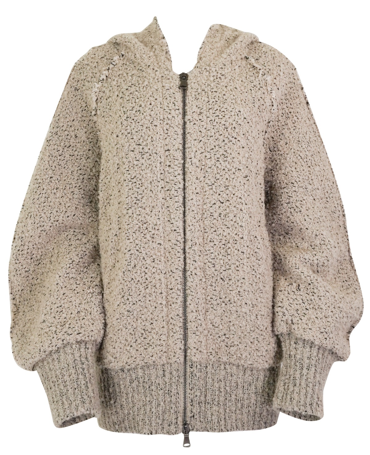 Transit Oversized Hooded Zip Up Jacket in Stone - Discounts on Transit at UAL