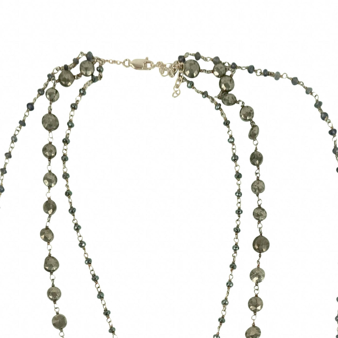 Ela Rae Three in One Yaeli Necklace in Graphite - Discounts on Ela Rae at UAL