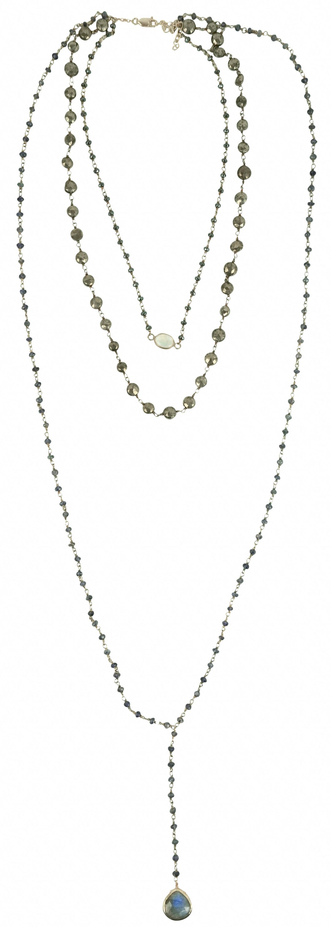 Ela Rae Three in One Yaeli Necklace in Graphite - Discounts on Ela Rae at UAL