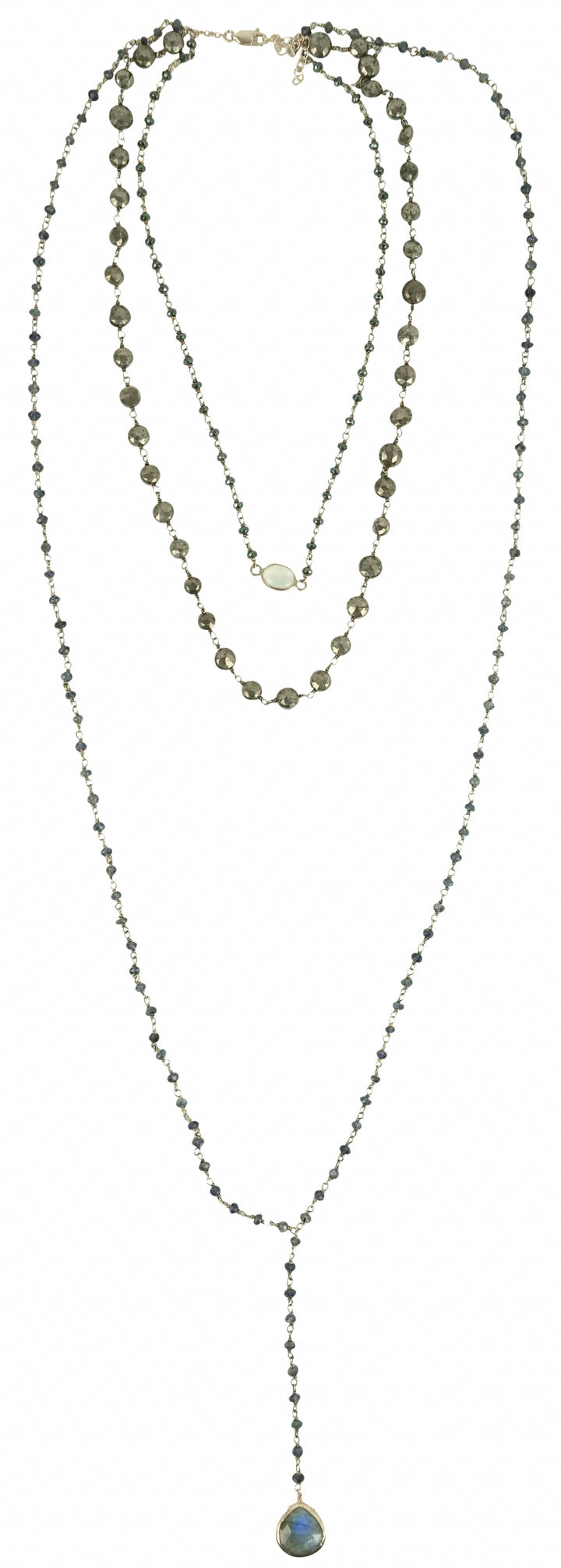 Ela Rae Three in One Yaeli Necklace in Graphite - Discounts on Ela Rae at UAL