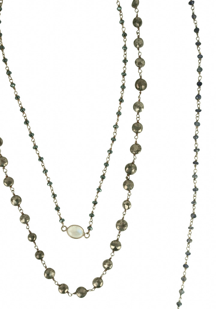 Ela Rae Three in One Yaeli Necklace in Graphite - Discounts on Ela Rae at UAL