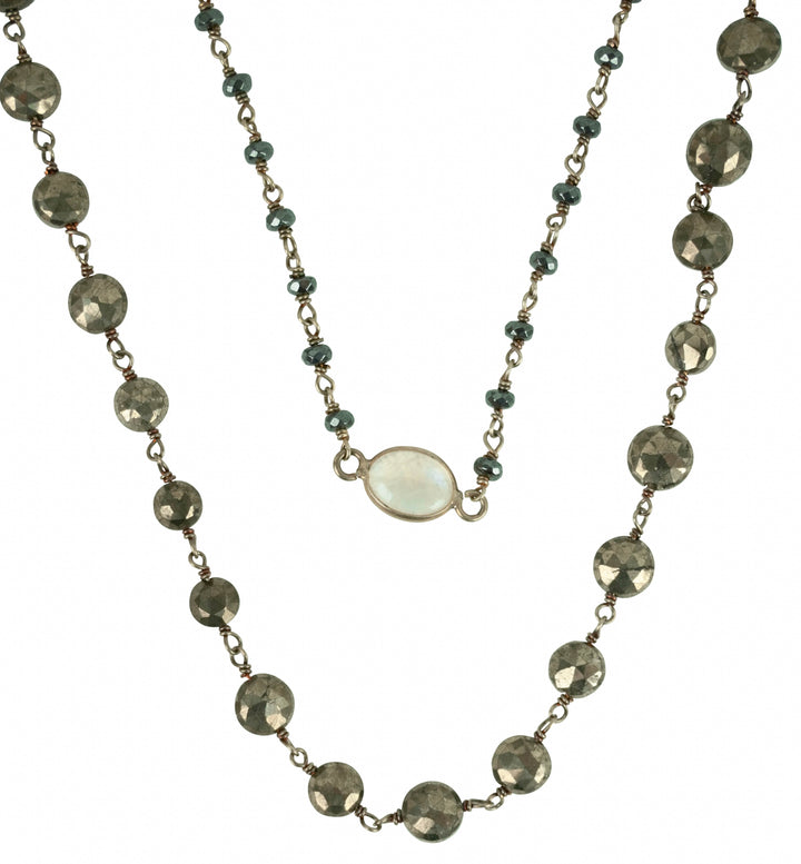 Ela Rae Three in One Yaeli Necklace in Graphite - Discounts on Ela Rae at UAL