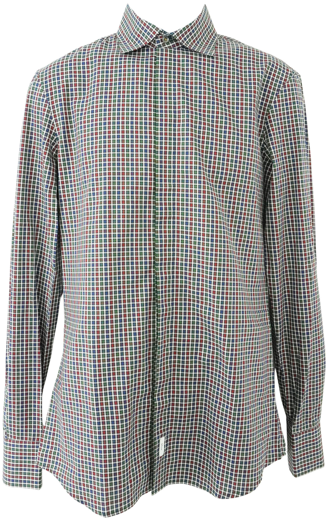Dsquared Checked Button Up Shirt in Navy, Green and Red - Discounts on Dsquared at UAL