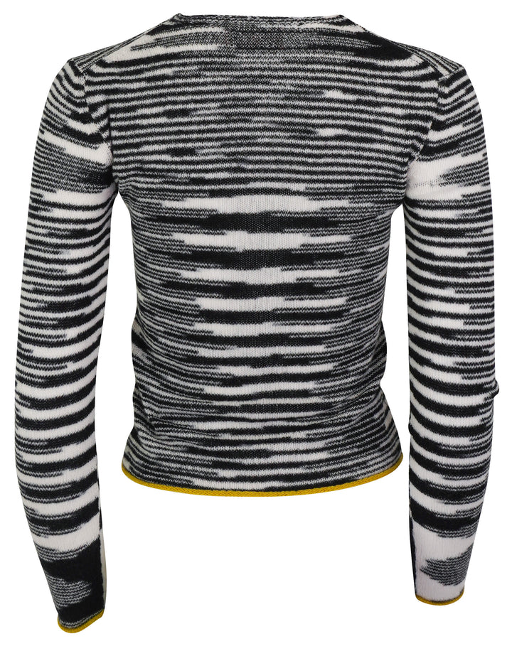 Missoni V-Neck Sweater in Black and White Space Dye - Discounts on Missoni at UAL