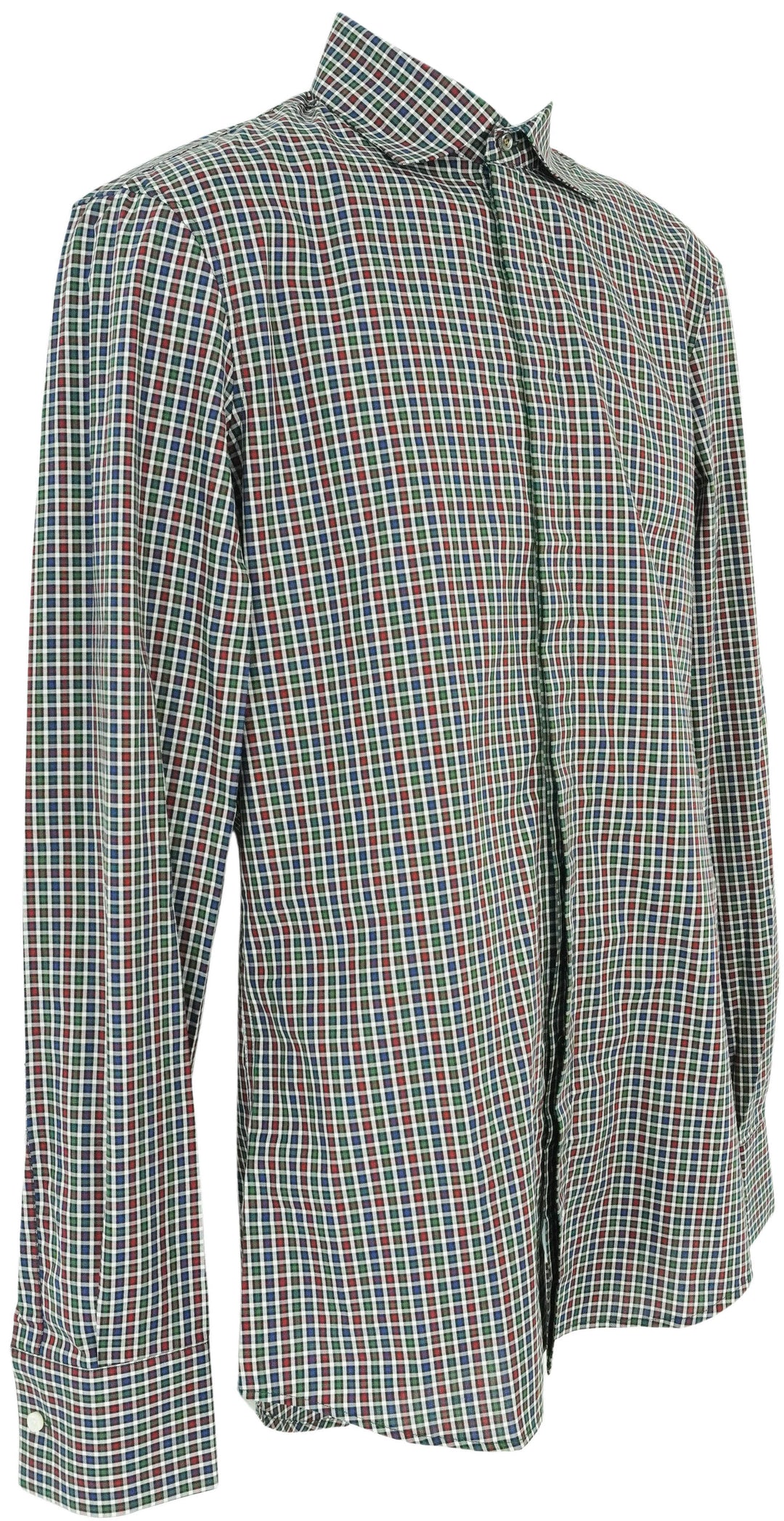 Dsquared Checked Button Up Shirt in Navy, Green and Red - Discounts on Dsquared at UAL