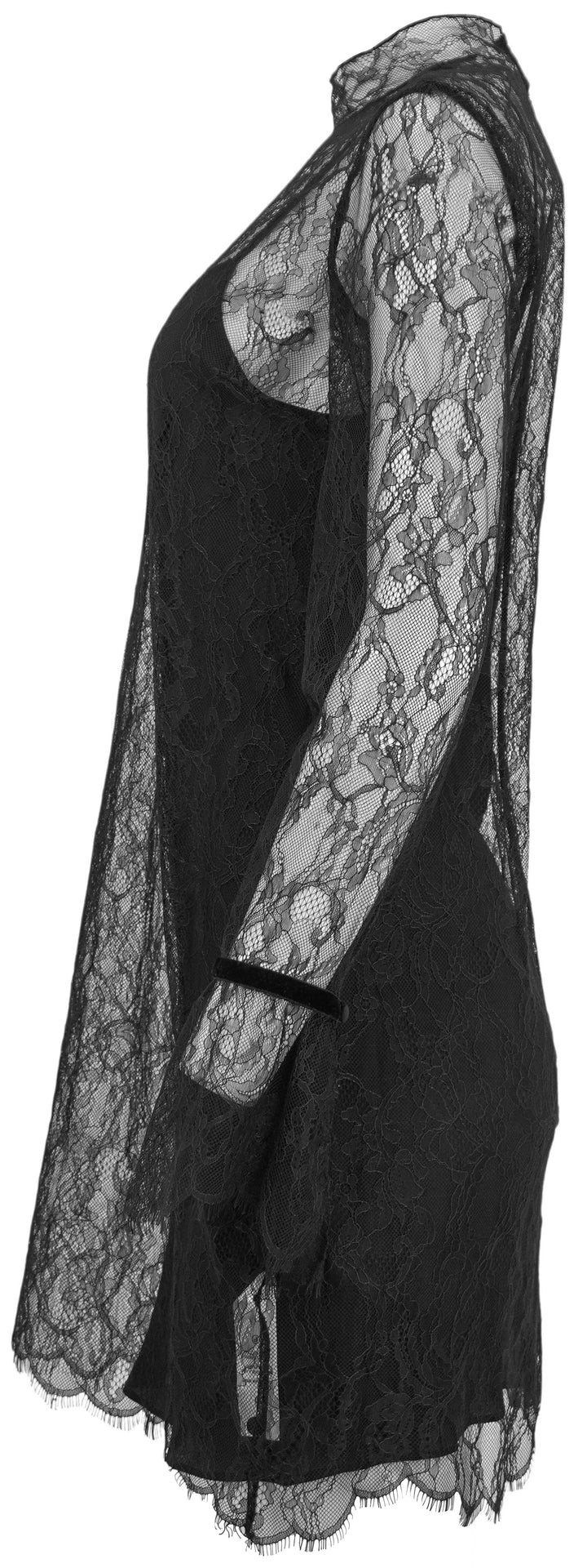 Frame Lace Shift Dress in Black - Discounts on FRAME at UAL