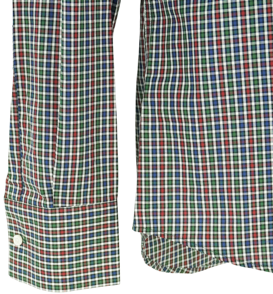 Dsquared Checked Button Up Shirt in Navy, Green and Red - Discounts on Dsquared at UAL