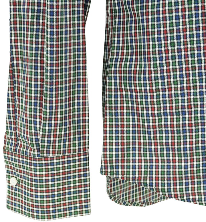 Dsquared Checked Button Up Shirt in Navy, Green and Red - Discounts on Dsquared at UAL