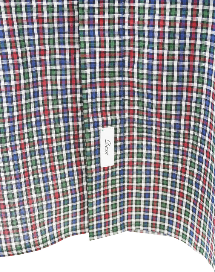Dsquared Checked Button Up Shirt in Navy, Green and Red - Discounts on Dsquared at UAL