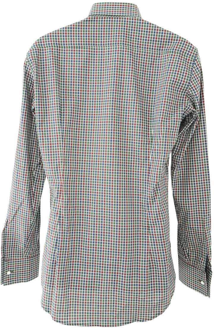 Dsquared Checked Button Up Shirt in Navy, Green and Red - Discounts on Dsquared at UAL