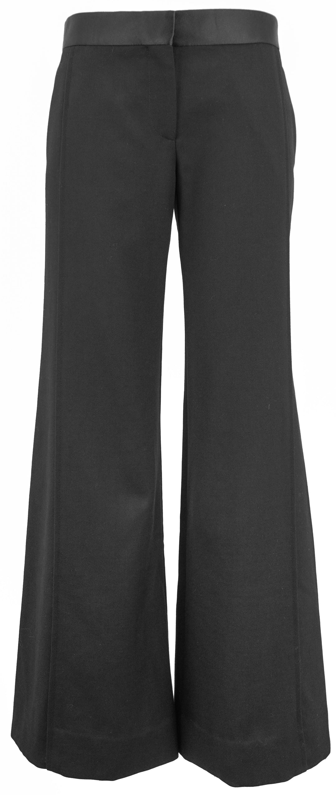 Victoria Beckham Low-Rise Satin-Trim Trousers in Black - Discounts on Victoria Beckham at UAL