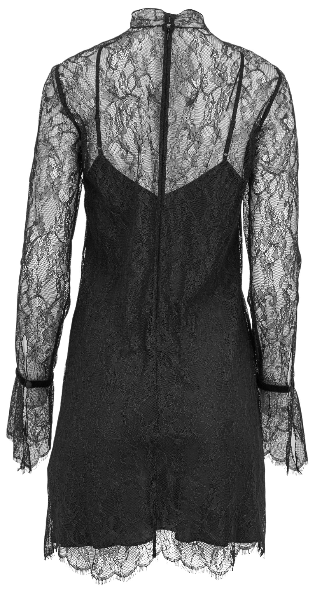 Frame Lace Shift Dress in Black - Discounts on FRAME at UAL
