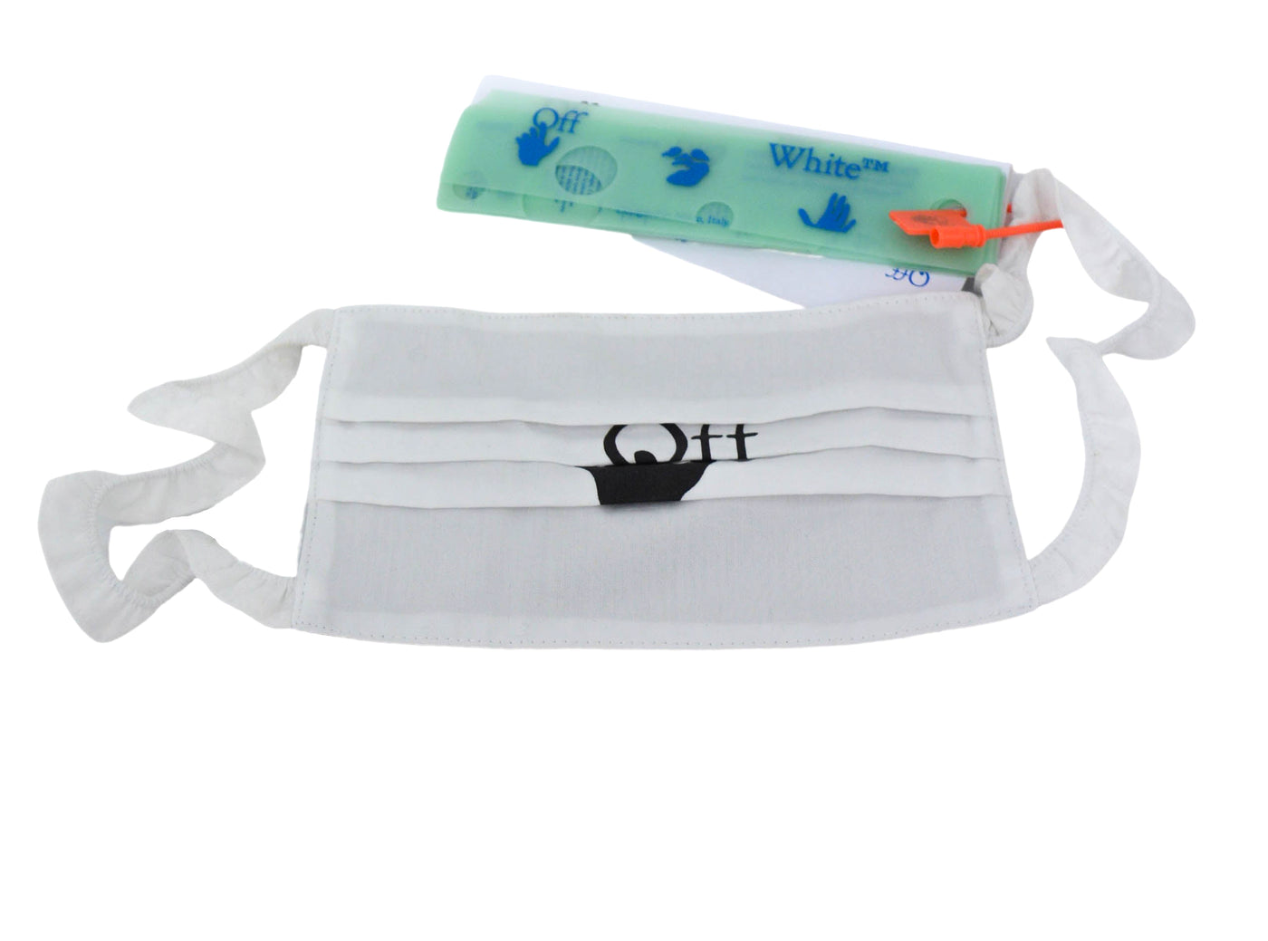 Off White C/O Virgil Abloh White Logo Hand Off Eye Mask - Discounts on Off-White at UAL