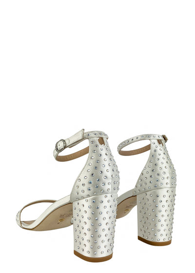 Stuart Weitzman Nearlynude Sandals in White and Moonlight - Discounts on Stuart Weitzman at UAL
