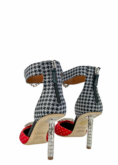 Malone Souliers Camille Pumps in Red and Black - Discounts on Malone Souliers at UAL