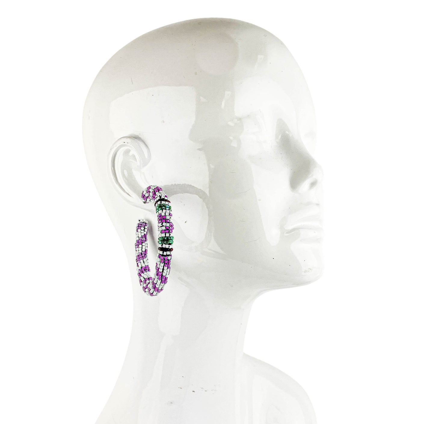 Isabel Marant Beaded Hoop Earrings in Lilac - Discounts on Isabel Marant at UAL