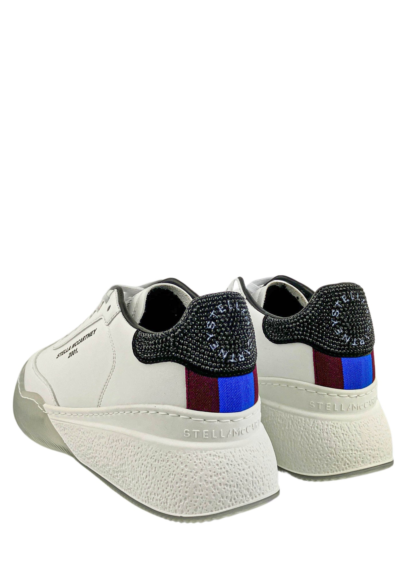 Stella McCartney Alter Sporty Crystal Logo Sneakers in White Black - Discounts on Stella McCartney at UAL