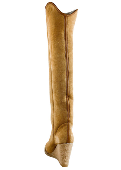 Isabel Marant Shearling Wedge Boots in Natural - Discounts on Isabel Marant at UAL