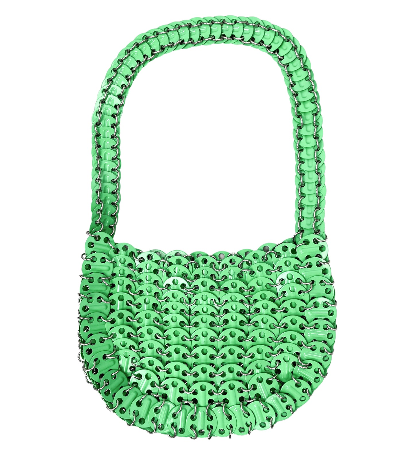Paco Rabanne Mesh Disc 1969 Moon Bag in Bright Green - Discounts on Paco Rabanne at UAL