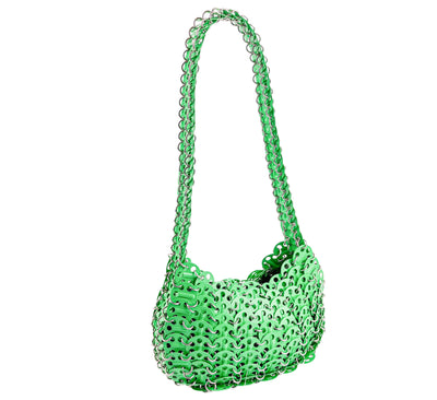 Paco Rabanne Mesh Disc 1969 Moon Bag in Bright Green - Discounts on Paco Rabanne at UAL