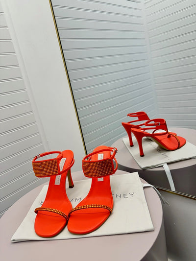 Stella McCartney Stella 100 Eco Heels in Glow Orange - Discounts on Stella McCartney at UAL