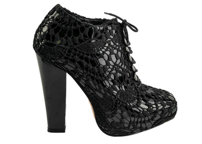 Rodartè x Opening Ceremony Crochet Lace Up Shoes in Black - Discounts on Rodarte x Opening Ceremony at UAL