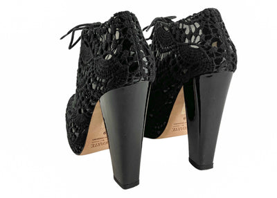 Rodartè x Opening Ceremony Crochet Lace Up Shoes in Black - Discounts on Rodarte x Opening Ceremony at UAL