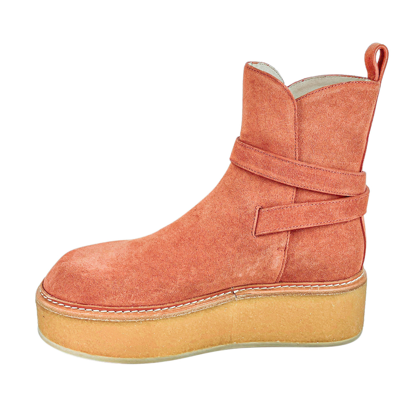Ulla Johnson Lennox Ankle Buckle Boots in Terracota Suede - Discounts on Ulla Johnson at UAL