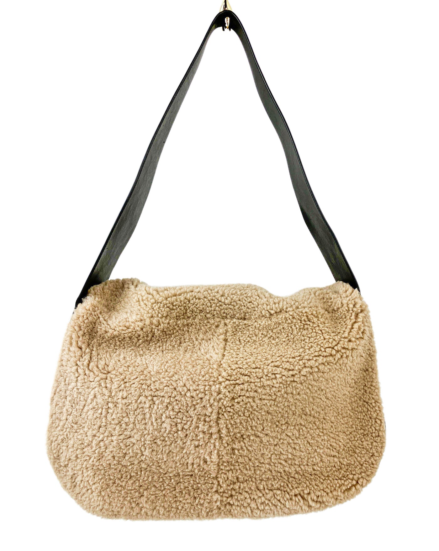 Peter Do Medium Shearling and Leather Shoulder Bag in Tan - Discounts on Peter Do at UAL