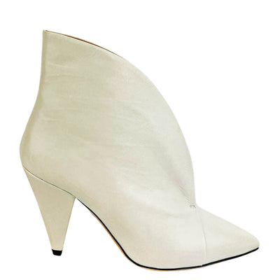 Isabel Marant Minmal Leather Ankle Boots in White - Discounts on Isabel Marant at UAL
