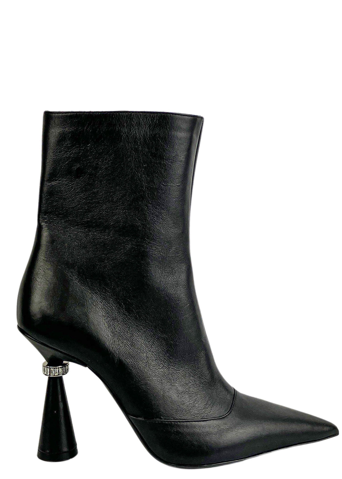 D'Accori Haze Crystal Heel  Boots in Pure Black - Discounts on D'Accori at UAL