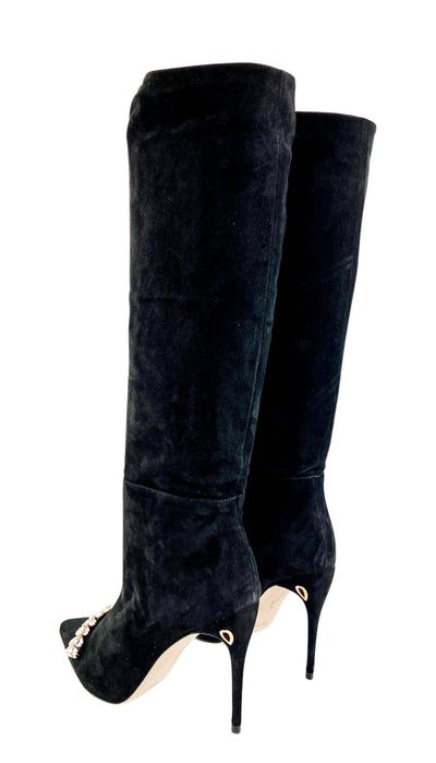 Jennifer Chamandi CeCe Suede Tall Boots In Black - Discounts on Jennifer Chamandi at UAL