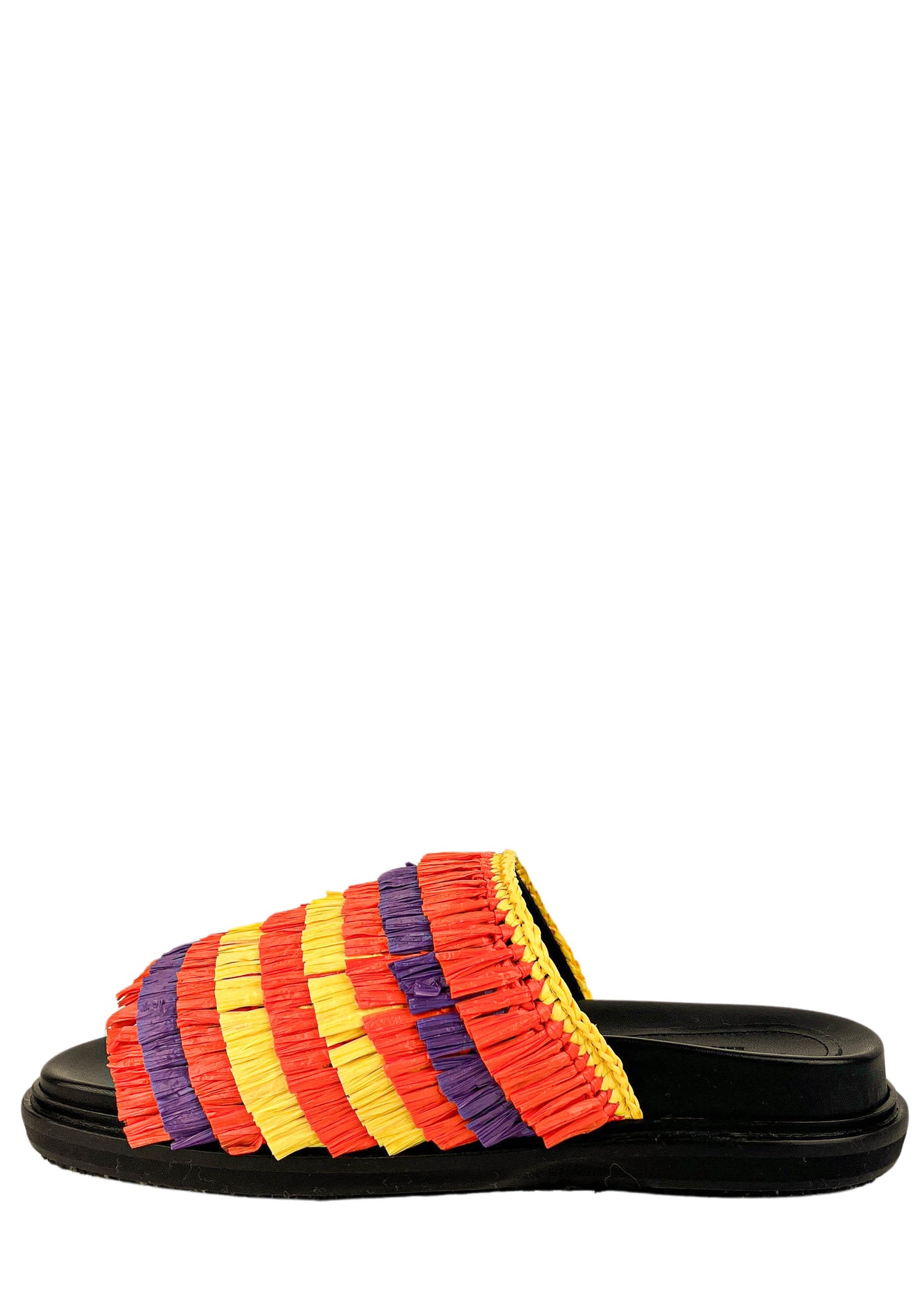 Marni Fussbett Sandals in Carrot, Yellow and Violet - Discounts on Marni at UAL