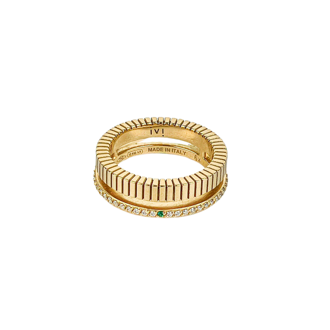 IVI Thin Slot Ring with Diamonds in Gold - Discounts on IVI at UAL