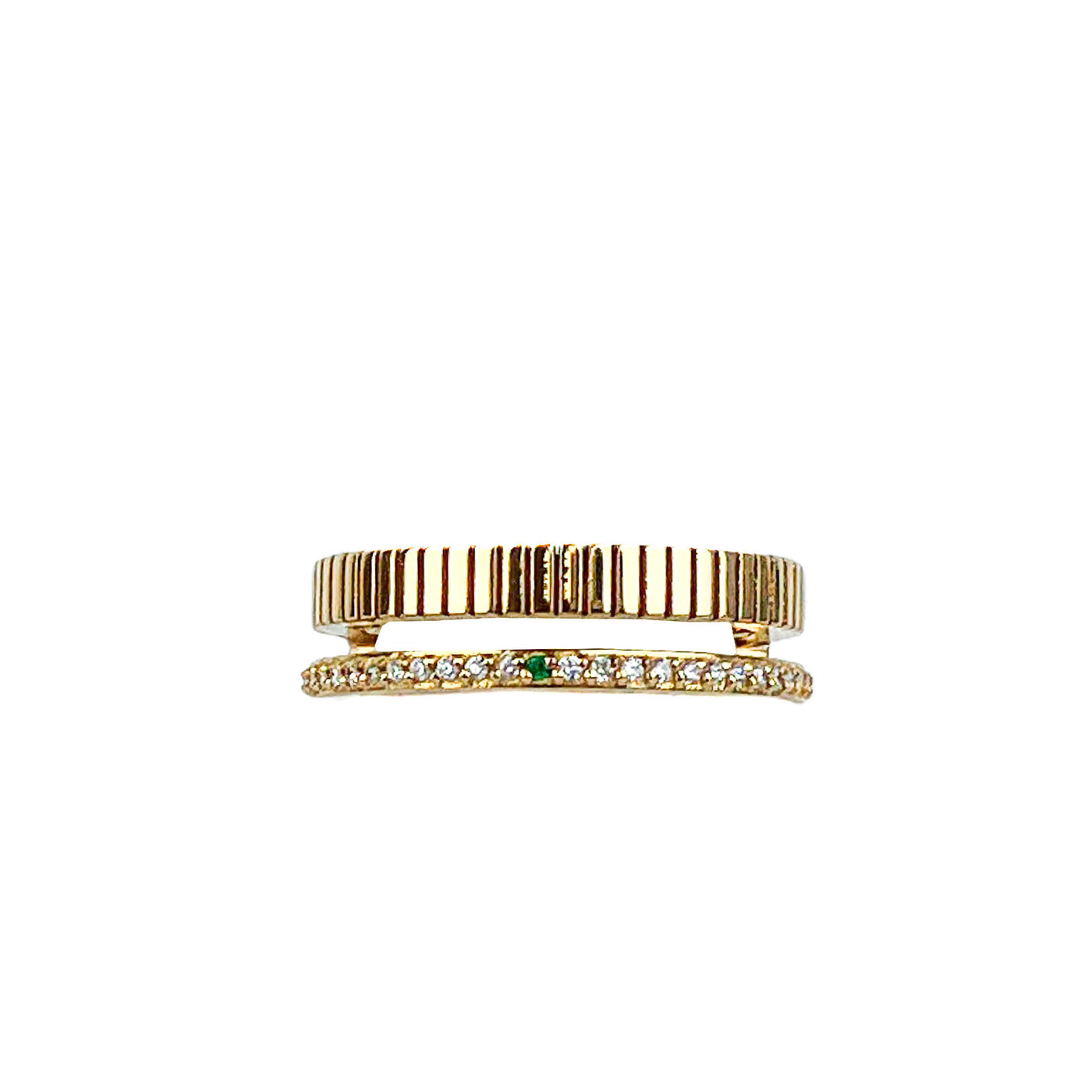 IVI Thin Slot Ring with Diamonds in Gold - Discounts on IVI at UAL