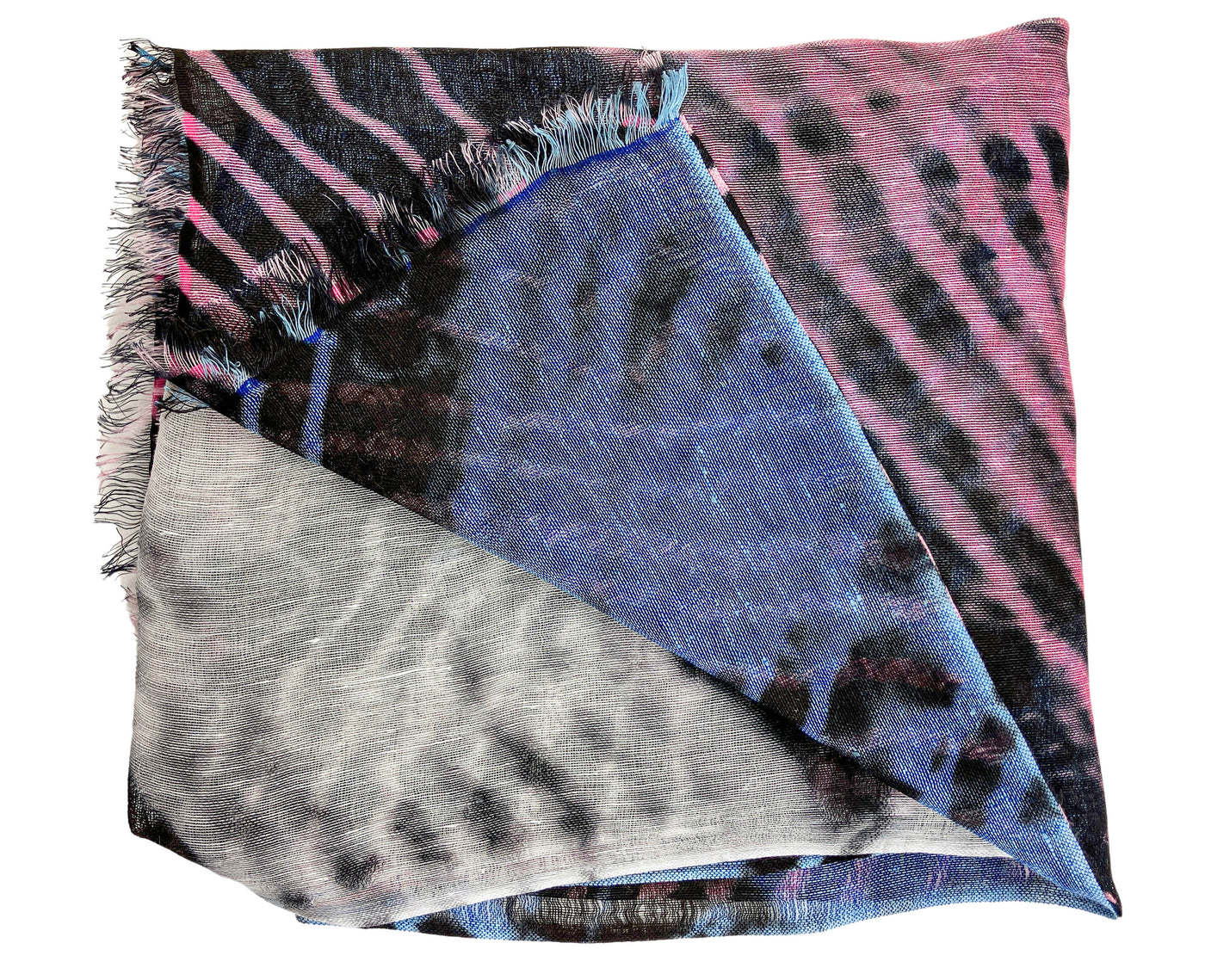 Bajra Rectangle Tie-Dye Print Scarf in Purple/Blue - Discounts on Bajra at UAL