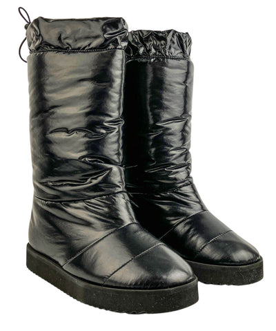 Gia Borghini Shiny Puffer Boots in Black - Discounts on Gia Borghini at UAL