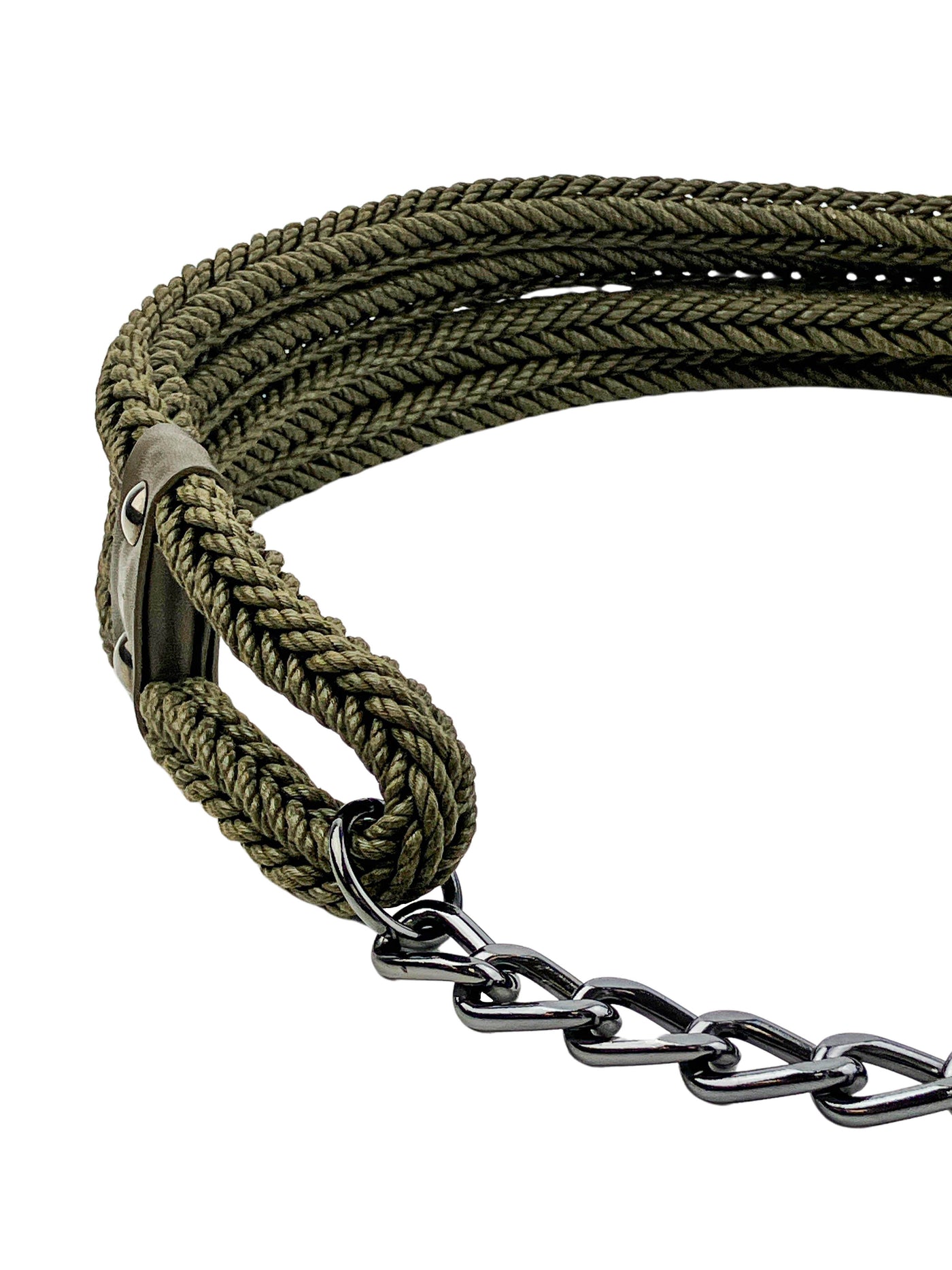 Max Mara Tedesco Braided Belt in Army Green - Discounts on Max Mara at UAL