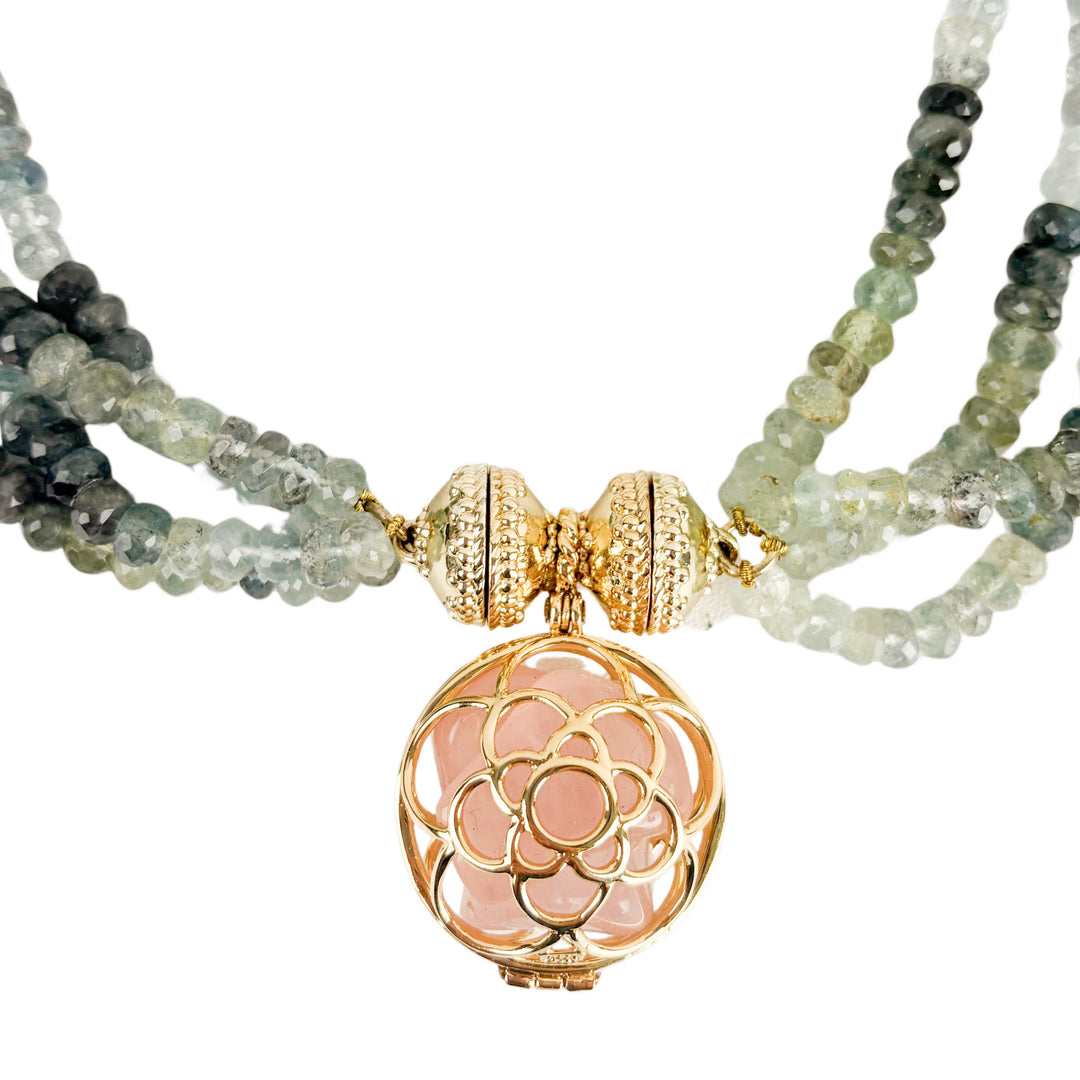 Clara Williams Rose Quartz Centerpiece in Gold